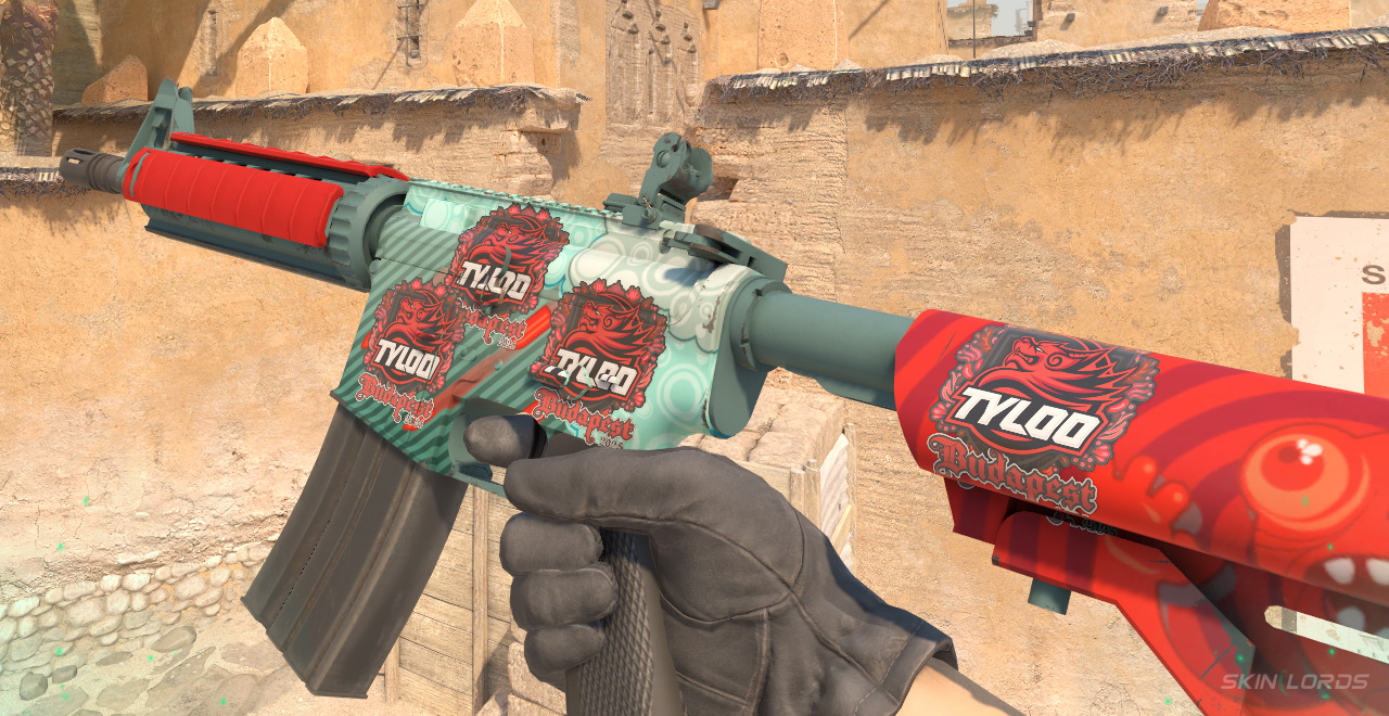 M4A4 Bullet Rain + 4x Tyloo (Paper) Budapest 2025 tyloo budapest sticker craft