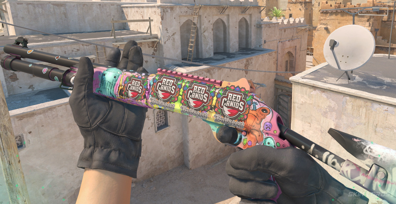 XM1014 Monster Melt + 4x Red Canids (Embroidered) Budapest 2025 red canids budapest sticker craft