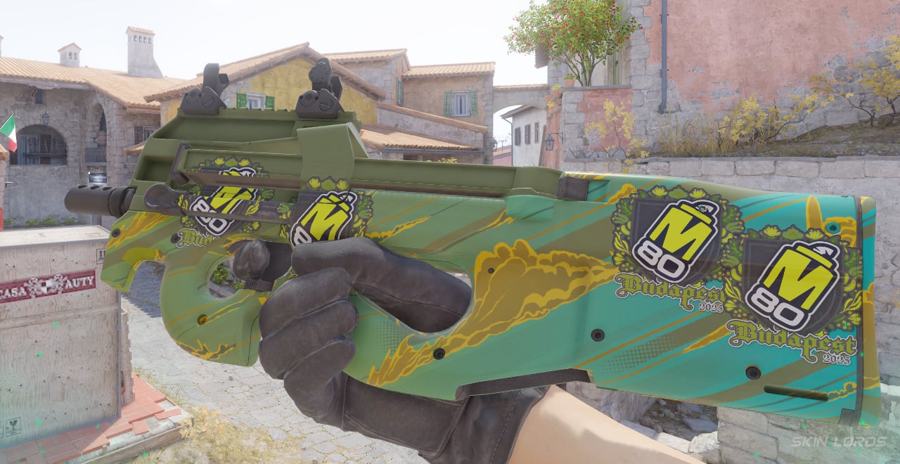 P90 Mustard Gas + 4x M80 (Paper) Budapest 2025 m80 budapest sticker craft