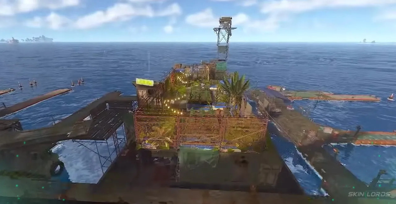 Where is Rust's Floating City Farming Barge?