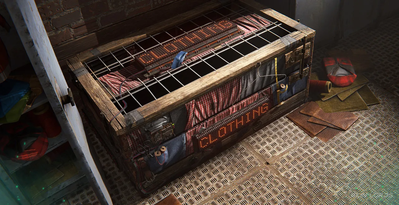 rust Clothing Large Wood Box