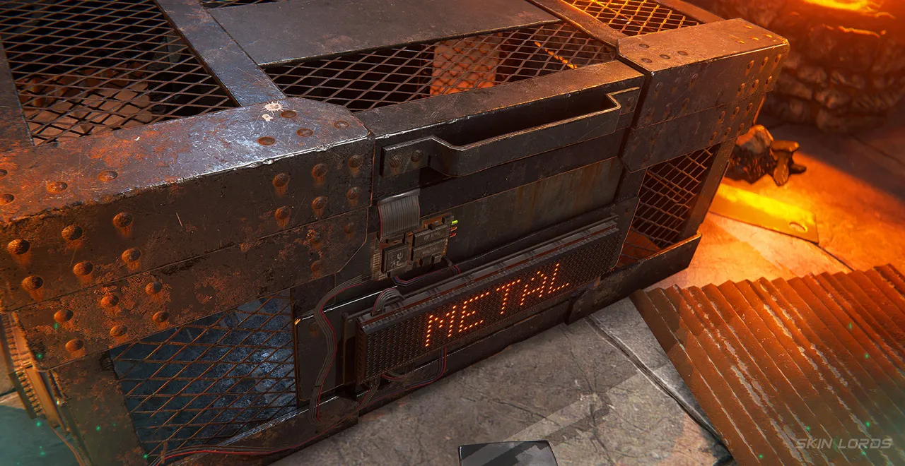 rust Metal Large Wood Box