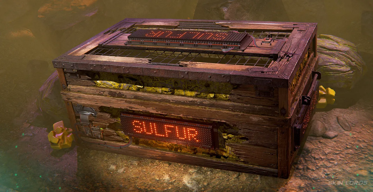 rust Sulfur Large Wood Box