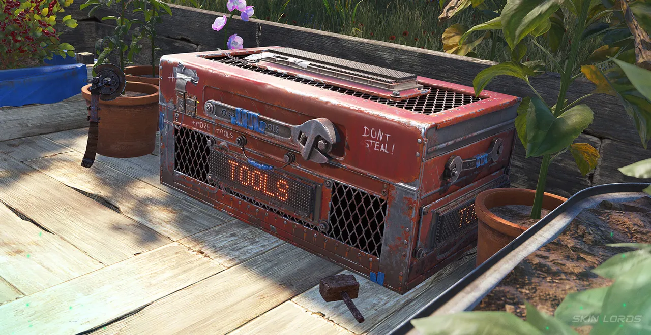 rust Tools Large Wood Box