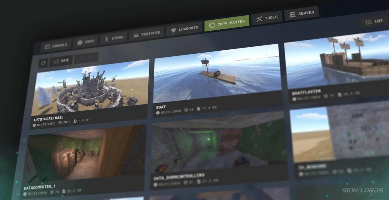 rust F1 Menu Redesign Copy pastes