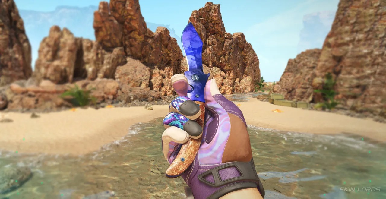 Sport Gloves Violet Beadwork + Navaja Doppler Phase 4