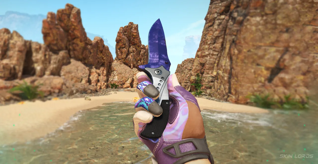 Sport Gloves Violet Beadwork + Nomad Knife Black Pearl