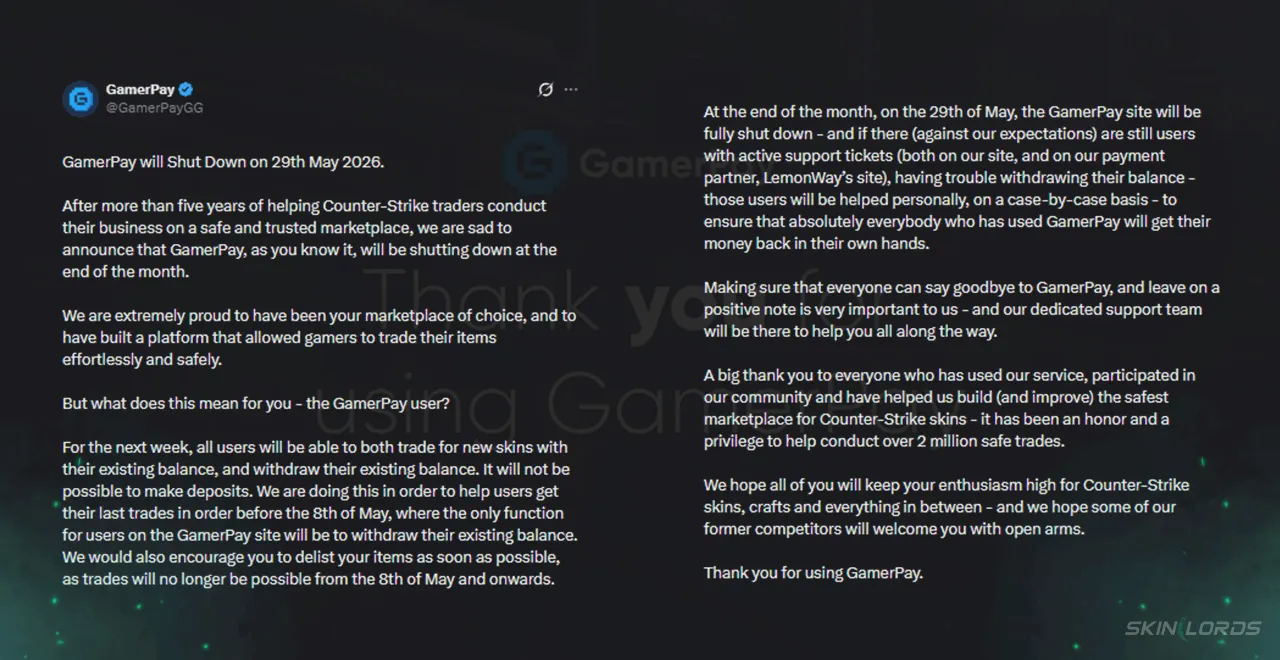 Why is GamerPay Shutting Down?