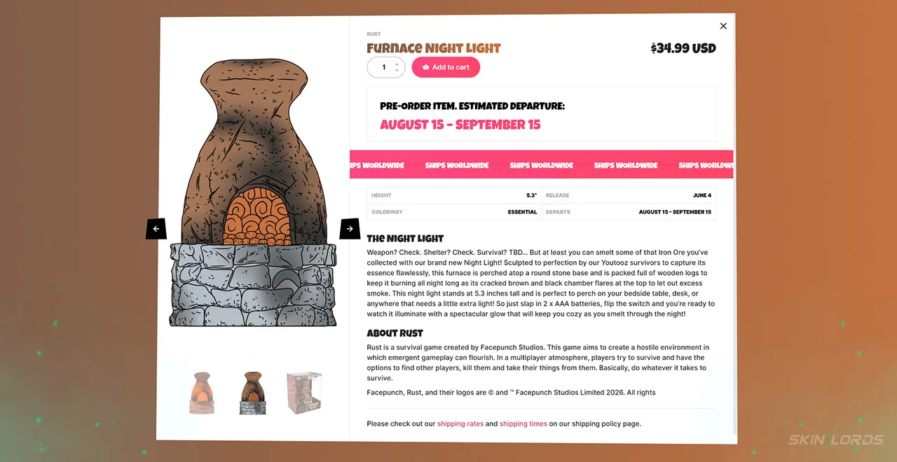 Where to Order the Rust x Youtooz Furnace Nightlight