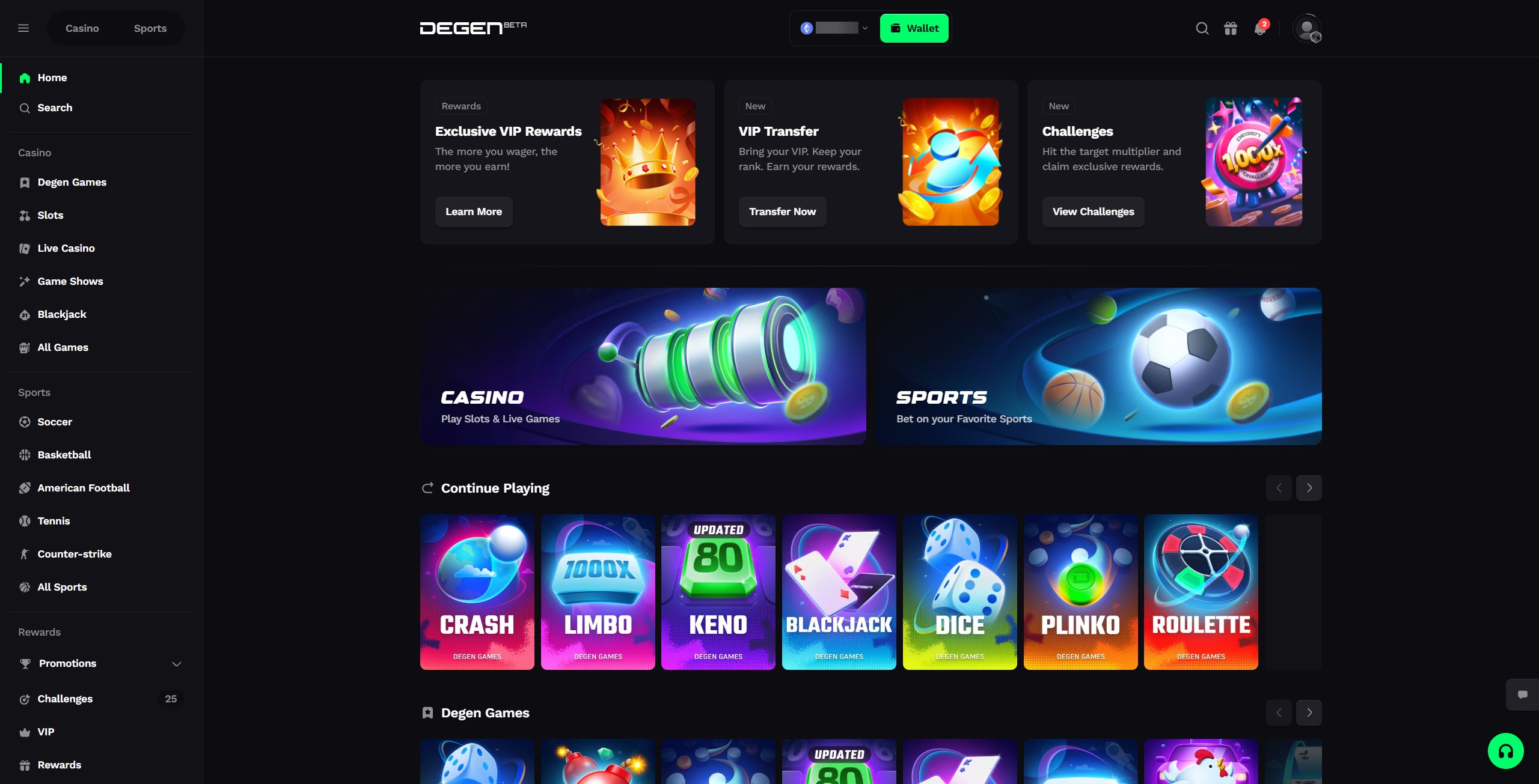degen.com home page