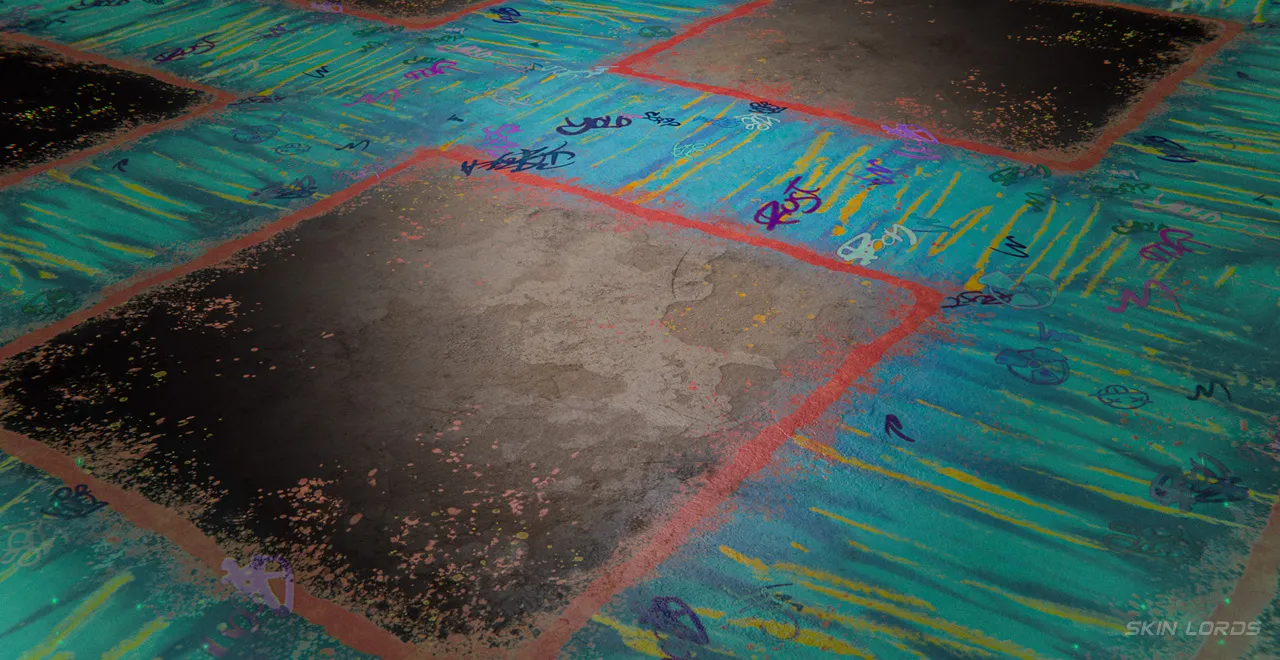 Directional Graffiti Floor Wallpaper (6 Variants)