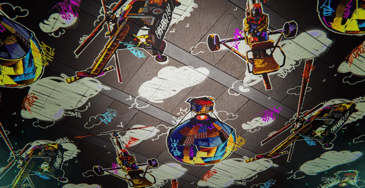 Graffiti Murals Ceiling Wallpaper (4 Variants)