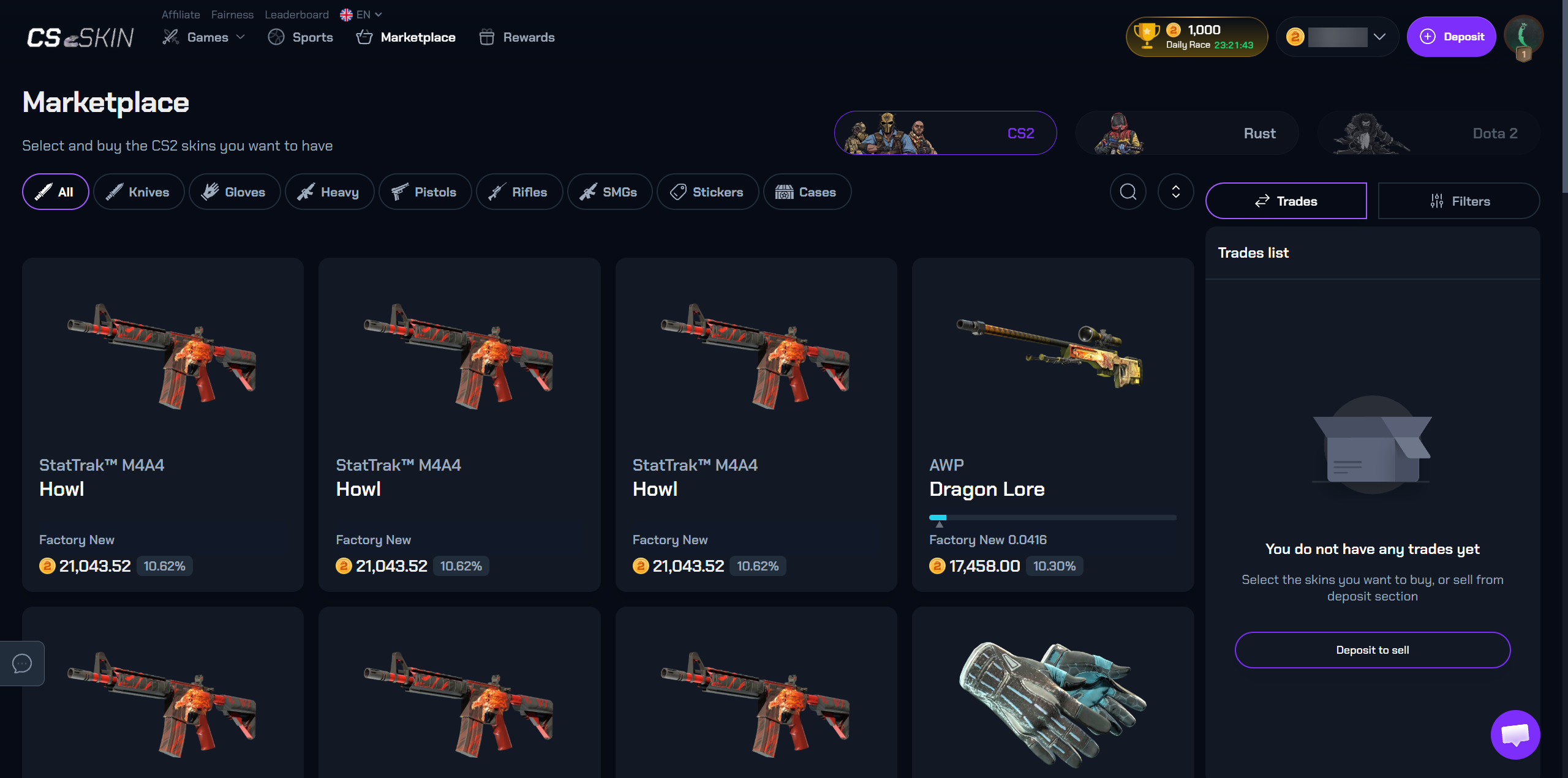 CS2skin marketplace