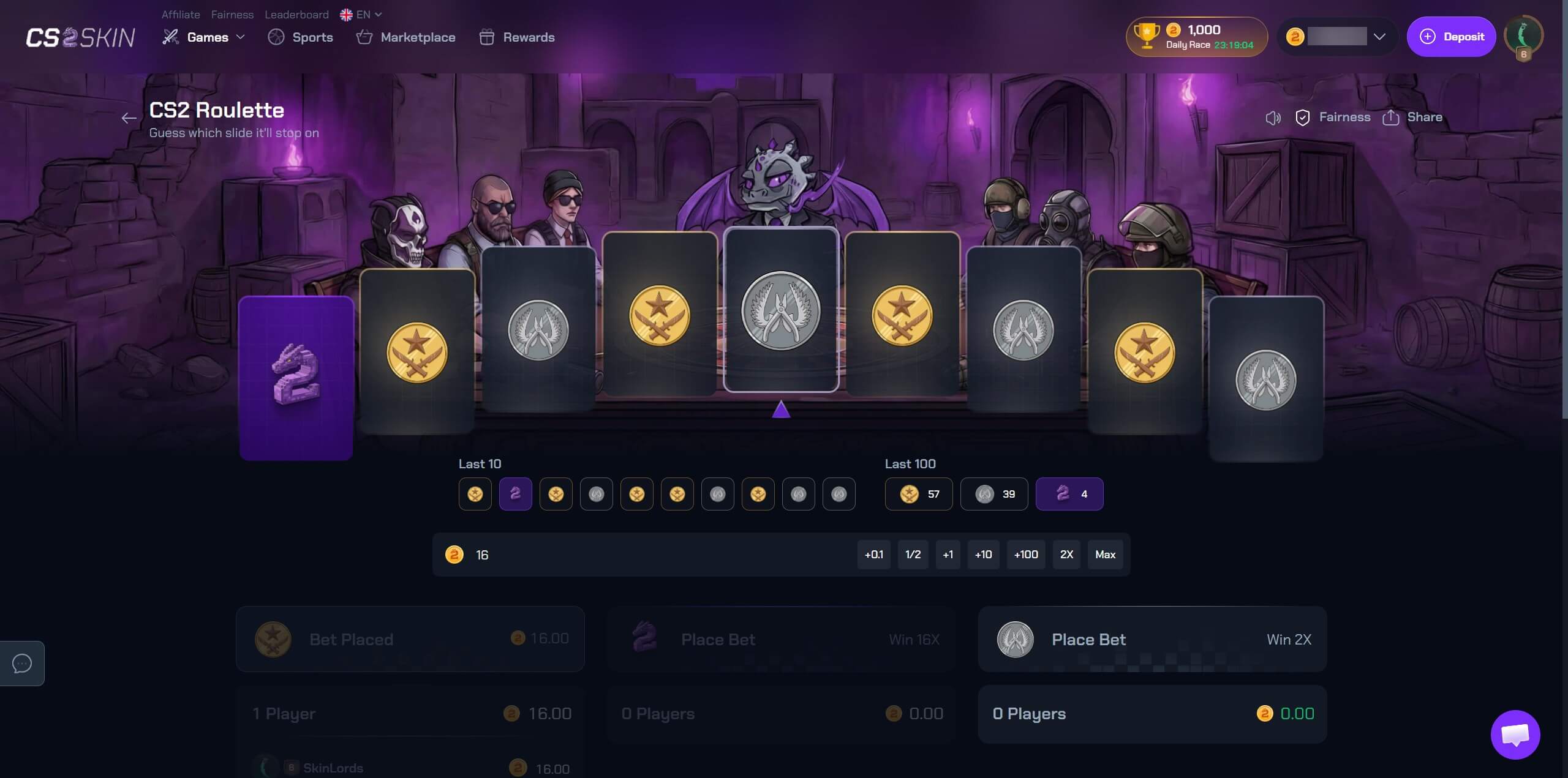 CS2skin roulette
