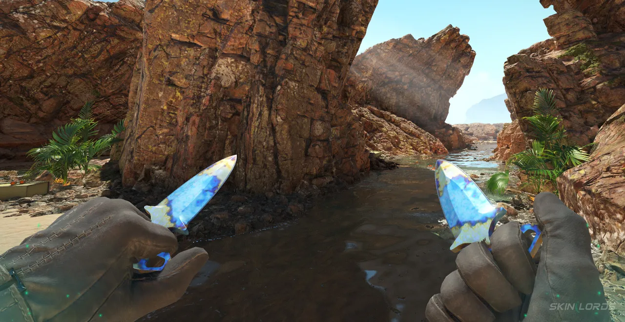 Tier 2 Shadow Daggers Blue Gem Case Hardened Patterns - Pattern 176