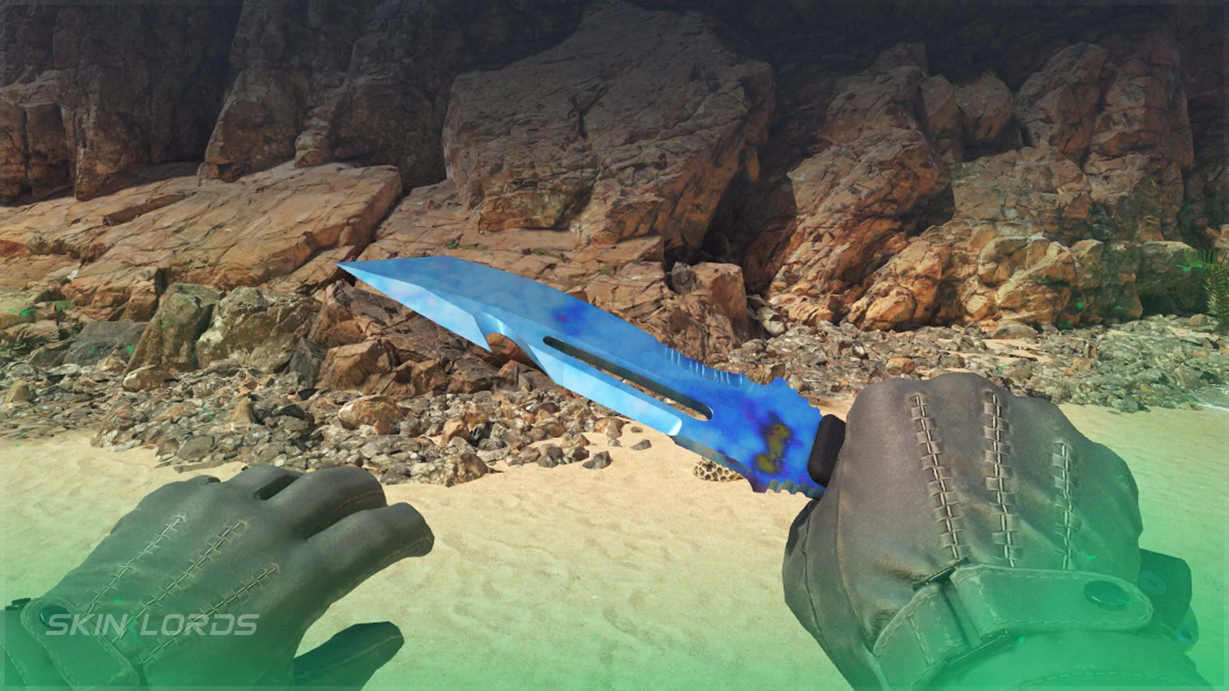 Survival Knife Case Hardened | All Blue Gem Seeds