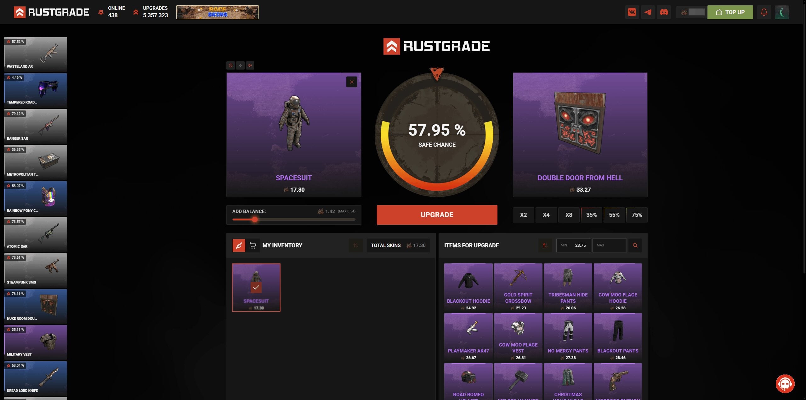 Rustgrade Rust Item Upgrader