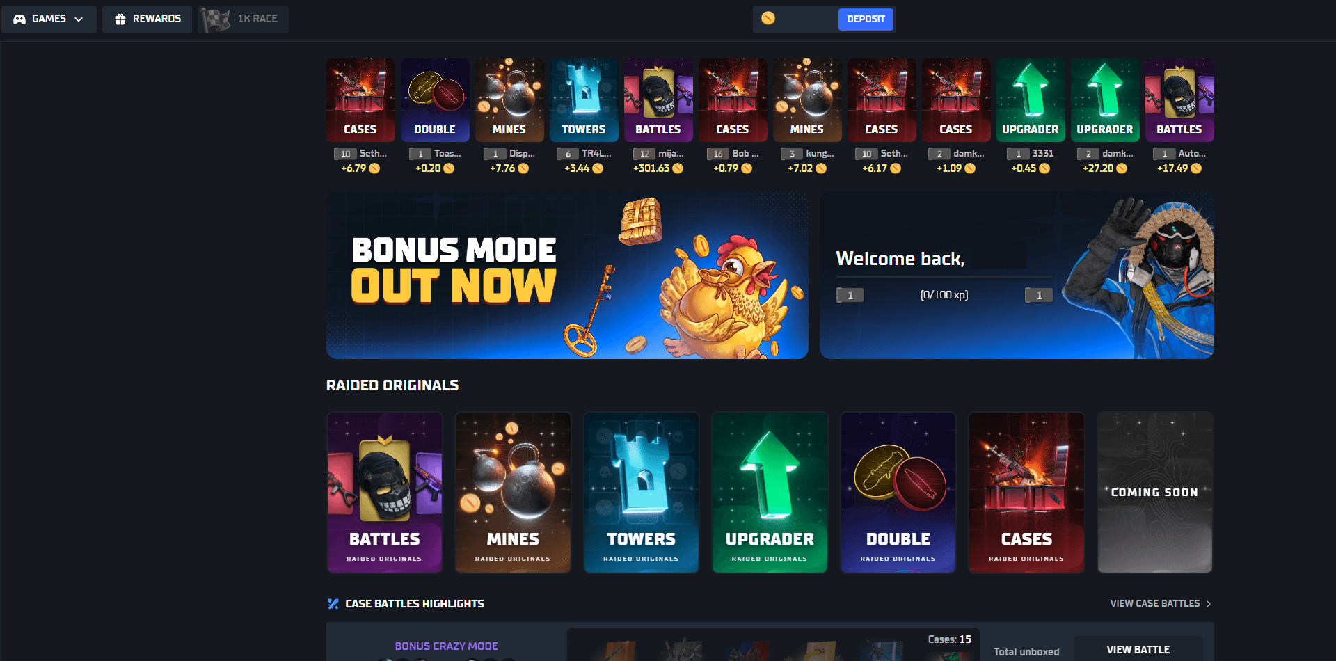 Raided.gg Home Page